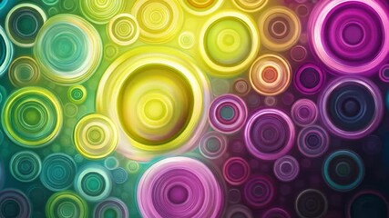 Abstract colorful concentric circles background - Powered by Adobe