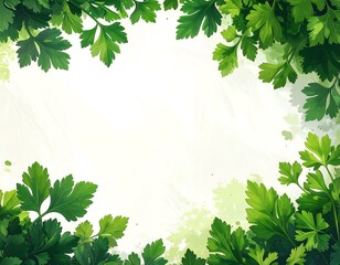 Fresh parsley background with copy space, perfect for culinary or food themes