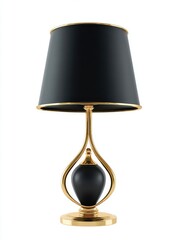 Elegant Black and Gold Table Lamp with Teardrop Base
