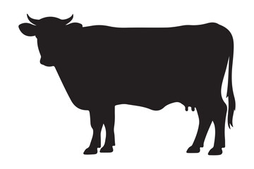 Cow silhouettes vector, calf silhouette