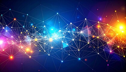 Glowing abstract network of connected points