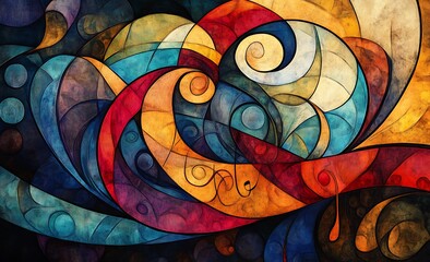 Abstract Swirls of Vivid Colors Create a Dynamic and Mesmerizing Artistic Design