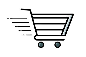 Shopping cart icon for online store sale