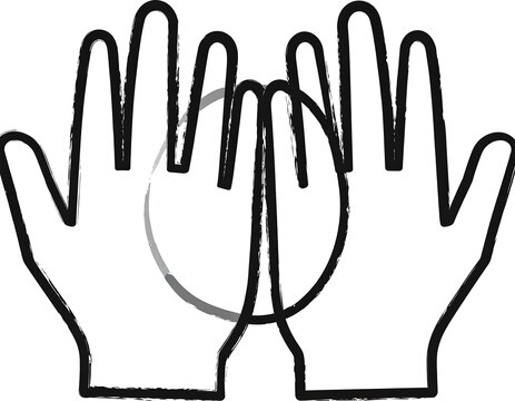 Two pairs of hands clasped in a circle