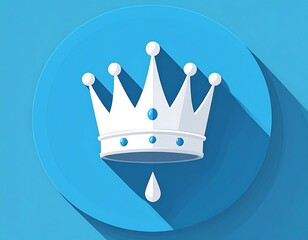 Illustration of a crown on a blue circle, perfect for design projects