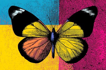 pop art style butterfly background