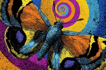 pop art style butterfly background