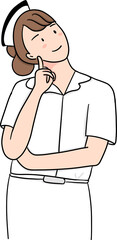 illustration of thoughtful female nurse