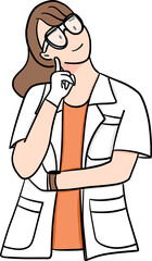 illustration of thoughtful female lab technician