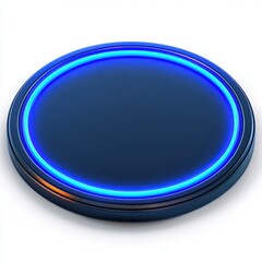 Sleek Round Wireless Charging Pad with Modern Blue Light for Effortless Charging Convenience at Home or Office