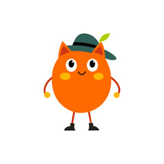 cartoon catmon fruit mascot character in funny and