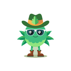 cartoon catnip herb mascot character in funny and 