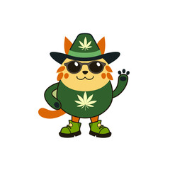 cartoon cat s claw herb mascot character in funny 