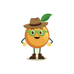 Fototapeta premium cartoon dodder laurel fruit mascot character in fu