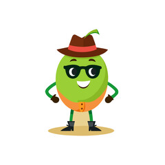 cartoon dracontomelon fruit mascot character in fu