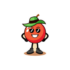 cartoon eastern hawthorn fruit mascot character in