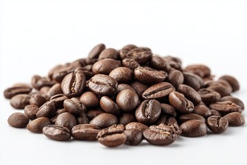Coffee beans scattered in small pile
