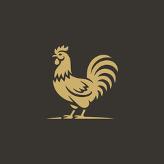 Elegant Golden Rooster Logo Design