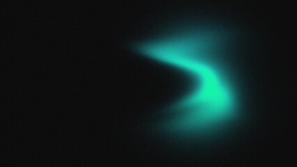 Abstract glowing teal swirl on black background