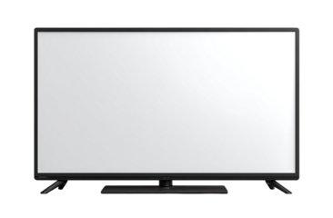 Modern flat screen television isolated on transparent background, a sleek design