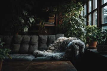 Cozy indoor living space with plants