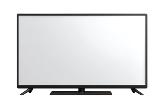 Modern flat screen television isolated on transparent background, a sleek design