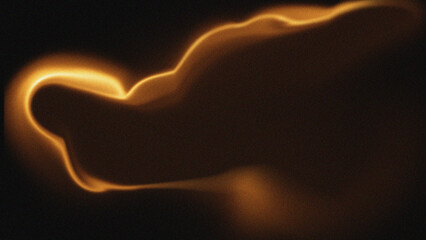 Abstract glowing orange heart shape against a dark background