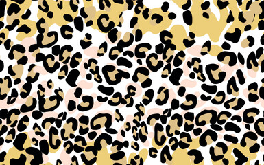 Abstract modern leopard seamless pattern. Animals fashion trendy background. Color decorative vector illustration for print, fabric, textile. Modern ornament of stylized skin.