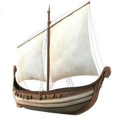 Ancient Viking Ship Detailed Render