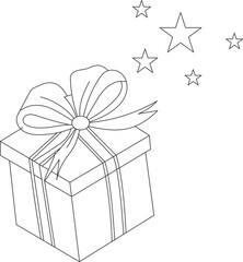 gift box line art vector illustration