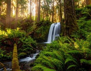 Forest waterfall scene (1)