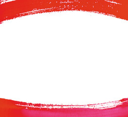 赤色の筆跡によるインクテクスチャ背景フレーム