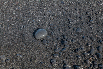 Black Sand Beach, Waiʻānapanapa State Park.  Hana, Maui, Hawaii. Hana Volcanics / Lava flow.  Haleakalā / East Maui Volcano, is a shield volcano. Basalt