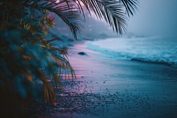 Tropical beach at dusk