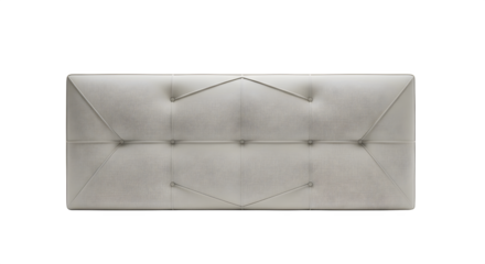 Upholstered headboard with button tufting and geometric design