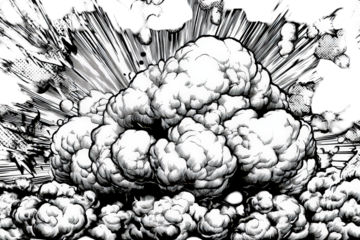 Abstract Cloud Formation Explosion Effect against Black Background