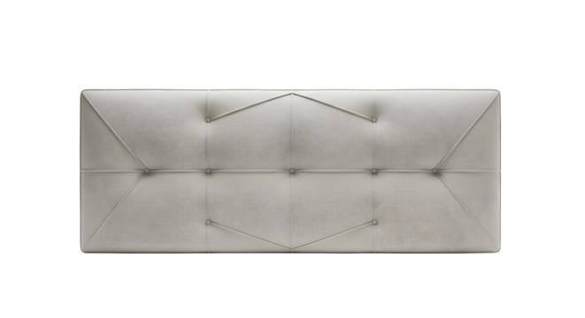 Upholstered headboard with button tufting and geometric design