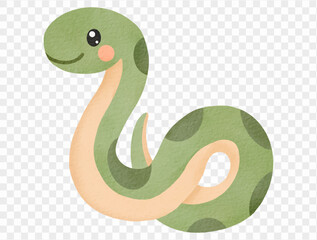 Cute kawaii snake spooky reptile cartoon Halloween illustration Vector.