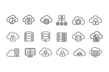 cloud computing icon set
