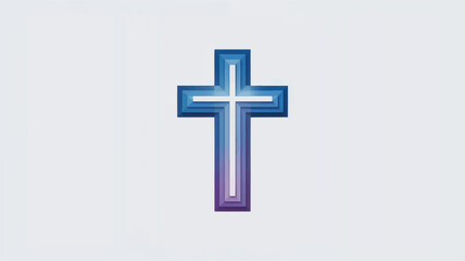 Obraz premium A minimalist Christian cross design rendered in a modern, geometric style 
