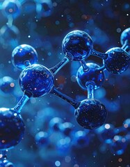 Blue spherical molecular structure