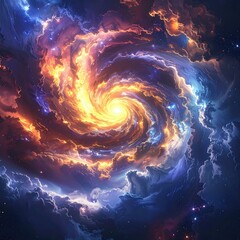 Swirling cosmic cloud of light and color