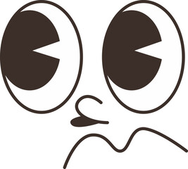 funny comic eyes and mouth doodle vector