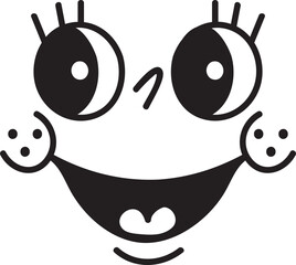 funny comic eyes and mouth doodle vector