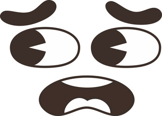 funny comic eyes and mouth doodle vector