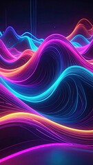 Neon waves glowing brightly