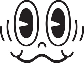 funny comic eyes and mouth doodle vector