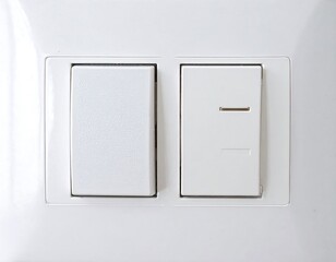 Two white electrical switches on a white plate