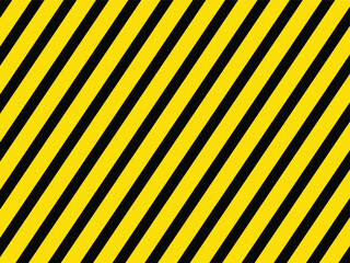 Yellow and black diagonal stripes vector caution hazard warning abstract geometric background.