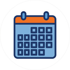 Calendar Icon for Scheduling and Planning, Time Management Symbol in Flat Design
